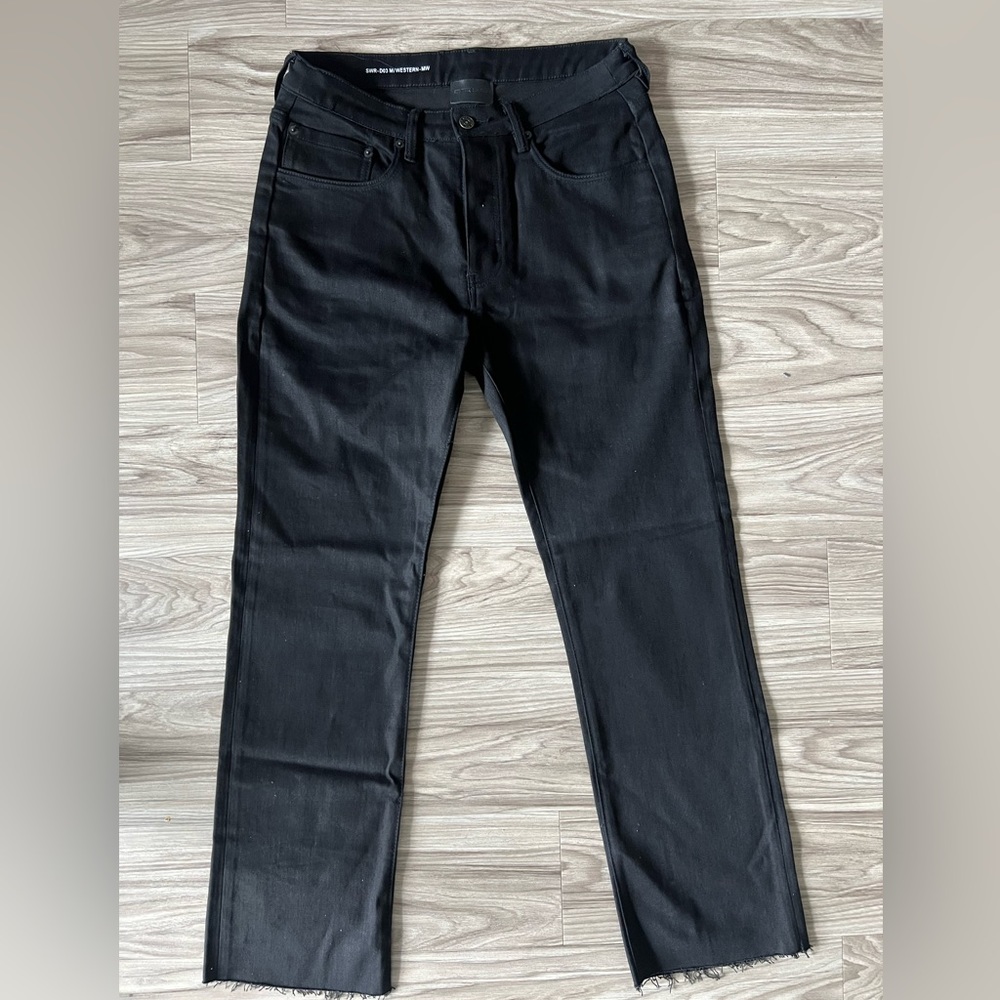 Six Week Residency Raw Hem Western Denim, Size 36